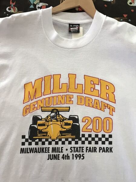 Miller Genuine Draft 200 Tシャツ インディ レーシング ミラー ビール レース アメリカ ビンテージ 世田谷ベース 古着