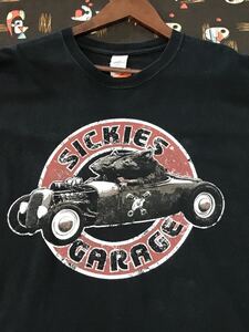 Sickies Garage Tシャツ　ラスベガス　ハンバーガー　バー　アメリカ　ビンテージ　スポーツバー　ホットロッド　古着　アメカジ