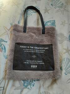 nouer 「TODAY IS THE GREATEST DAY」ファートートバッグ　ライトグレー　新品