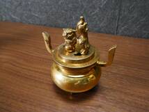【収集品】真鍮製香炉 仏壇 仏具 仏教美術（ほ）4701　M_画像6