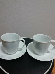 コムサデモード　COMME CA DU MODE カップ&ソーサー　 コーヒーカップ　２客セット