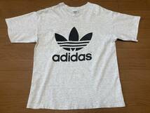 90s ヴィンテージ USA製 L オールド アディダス adidas トレフォイル Tシャツ 両面プリント_画像1