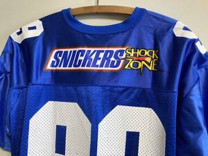 レア 美品 90s ヴィンテージ USA製 SWINGSTER スウィングスター SNICKERS フットボールシャツ アメフト Tシャツ アドバタイジング