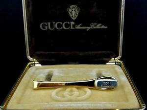 *N4357*# beautiful goods # Gucci [GUCCI][ silver * Gold ]# necktie pin!