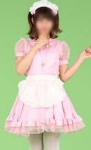 新品★W1026★メイドコスチューム コスプレ　ピンク 衣装 = L_画像1