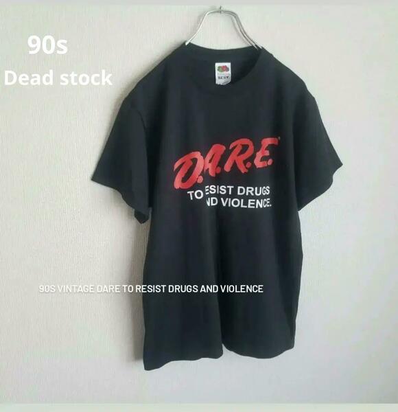 90年代　新品デッドストック　90s Vintage DARE TシャツMサイズ Tシャツ　フルーツオブルームタグ 