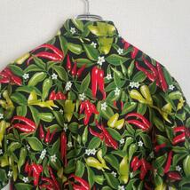 90s ヴィンテージ　High Seas Tradinng　Hawaiian Shirts red, green and yellow pepper シャツ　made in USA_画像7