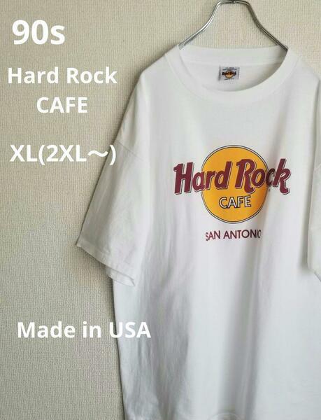 90sHardRockCAFE ハードロックカフェTEE　USA製 XLゆるだぼ