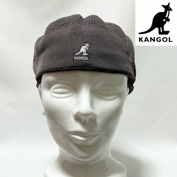 【超美品】KANGOL カンゴール Tropic504 Ventair定番 メッシュハンチングベレー チャコールグレー Mサイズ 