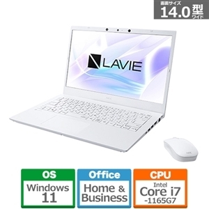 未使用 PC-N1476CKW★第11世代 インテル Core i7-1165G7 プロセッサー/SSD:約512GB(PCIe)/16GB/14型/office付/IPS液晶/win 11/保証付き