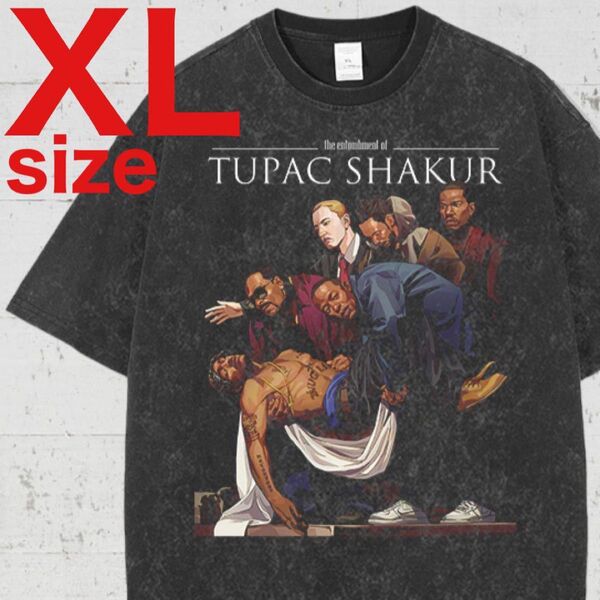 【希少】2PAC TUPAC 半袖 ラップ Tシャツ ブラック XLサイズ