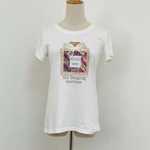 a00502 VITAMIN ビタミン Tシャツ 半袖 薄手 スパンコール リボン 刺繍 韓国製 ホワイト オフホワイト ガーリー 大人可愛い カジュアル_画像1