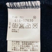 a00659 THE SHOP TK タケオキクチ メンズ カットソー シャツ ニット 長袖 丸首 カジュアル XL ネイビー 無地 古着 シンプル 万能 重ね着風_画像9