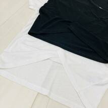 a00688 Abercrombie&Fitch アバクロ 2枚セット Tシャツ 半袖 Vネック XS ブラック ホワイト 万能 シンプル ロゴ刺繍 デイリーカジュアル_画像7