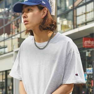 Champion Authentic T-SHIRTS/ チャンピオンコットン ワッペンTシャツ(1/2スリーブ) 無地Tトップス