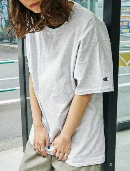 チャンピオン 半袖 Tシャツ スーパーオーバーサイズTシャツ M アッシュ