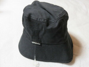 coolbit ハット 帽子 ぼうし サイズ58㎝ 首元に脱着式のパット付 ボタン・マジックテープで簡単に脱着できます 黒色 ブラック