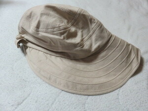 FREUDE キャップ 帽子 ぼうし サイズ57.5㎝ 後部でサイズ調整ができます ベージュ色 綿100％ 涼しい素材 未使用
