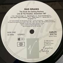 激レア Bad Brains The Youth Are Getting Restless (Live At The Paradiso, Amsterdam 1987) Caroline Records CARLP8 レコード LP_画像7