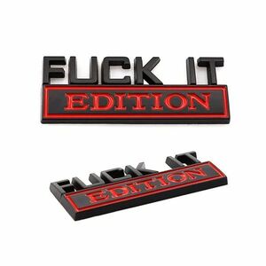 ◆新品◆ FUCK-IT EDITION◆ Fuck it! (くそったれ！ ちくしょう！ やめろ！）/ 自動車 バイク 平面☆ABS ステッカー黑赤