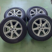 西◆ MILLOUS(ミルアス) RE アルミホイール ５穴 PCD10.5cm？ ハブ穴径5.8cm スタッドレスタイヤ 付属 215 / 60 R 16 95Q タイヤ2010年製 _画像1