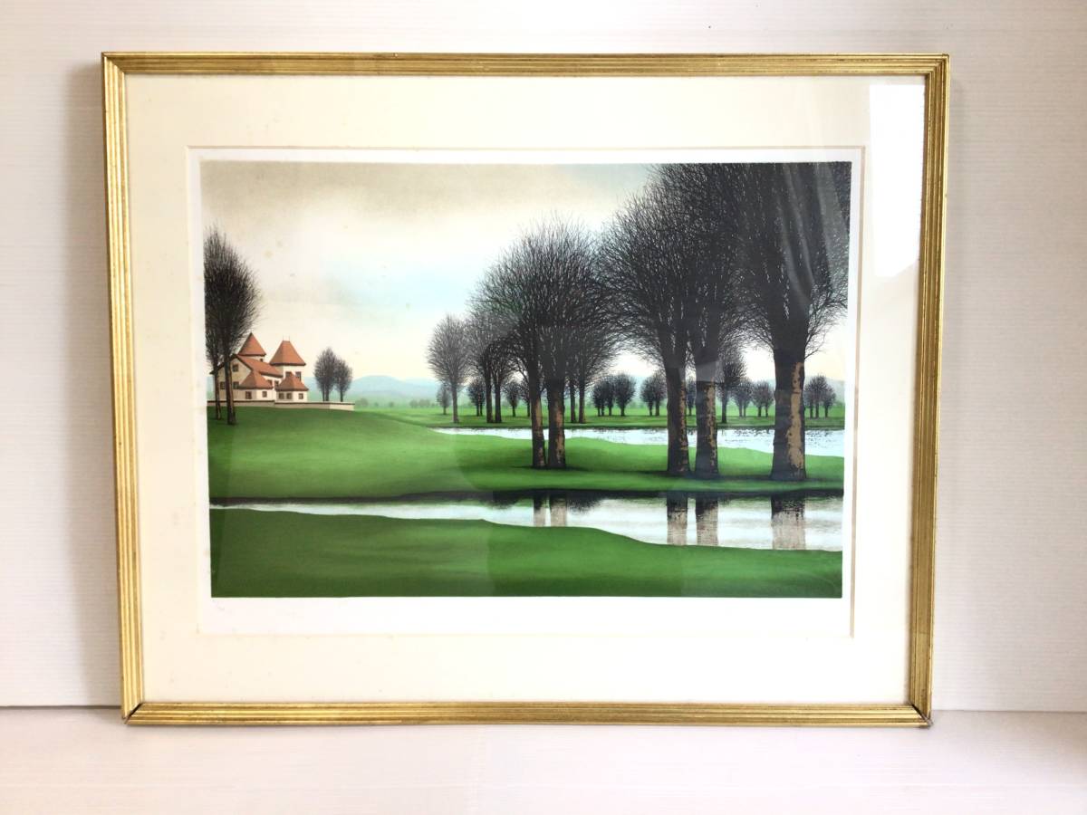 C901 Painting Jacques Deperthers/Jacques Deperthers Lithograph The Castle of Jussy Large Signed Framed Art Collection, Artwork, Prints, Lithography, Lithograph