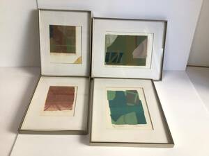 Art hand Auction C933 Set of 4 paintings, art, fine art, edition number, autographed, framed, collection, interior decoration, Artwork, Painting, others