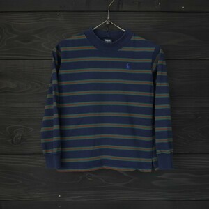 *RALPH LAUREN* Ralph Lauren * border long T* navy × green × red *S