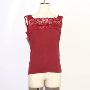 *sensounicosenso Uni ko camisole no sleeve tank top 38 size red color tops SE-5-521