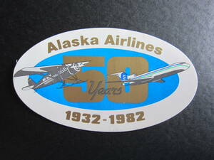 アラスカ航空■50周年記念ステッカー■1932-1982