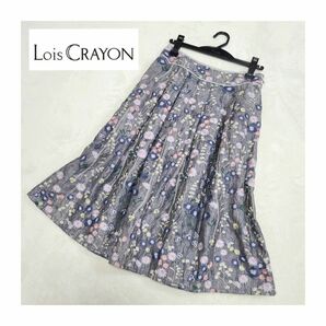 Lois CRAYON Place Departure 総刺繍 フレアスカート 花柄 総柄 ロイスクレヨン 膝丈 エレガント