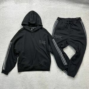 新品未使用 adidas Mサイズ アディダス スウェット セットアップ 上下 パーカー ジョガーパンツ フーディ ボトムス ブラック 黒 正規品