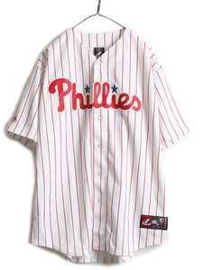 大きいサイズ XL ■ MLB オフィシャル Majestic フィラデルフィア フィリーズ ベースボール シャツ メンズ / ゲームシャツ ユニホーム 野球