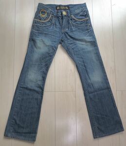  красный перец вышивка ботинки cut джинсы [ W80cm степень M ] RED PEPPER Denim ji- хлеб 