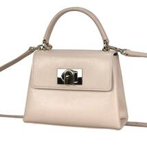 7.5万☆現行品☆ FURLA 1927 トップハンドル ミニ BALLERINA バレリーナ ハンドバッグ ショルダーバッグ 2way クロスボディ ベージュ_画像1