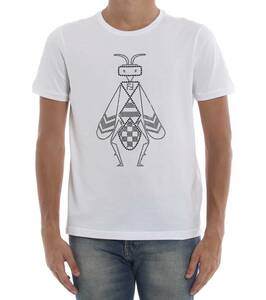  prompt decision! last price cut! beautiful goods Fendi T-shirt Super Bugs crystal crew neck XS Vuitton sun rolan Hermes liking . person .