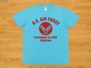 アウトレット処分 U.S. AIR FORCE アクアブルー 4.0oz 半袖Tシャツ 赤 M ミリタリー エアフォース