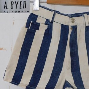 A.BYER CALIFORNIA■U.S.A.製 コットン ショートパンツ ストライプ■3■アイボリー×ネイビー ※RY3518004