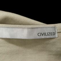 CIVILIZED シヴィライズド 通年 長袖 Vネック カットソー ロンTシャツ Sz.1　メンズ ベージュ 日本製　C3T03759_4#F_画像5