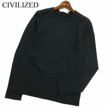 CIVILIZED シヴィライズド 通年 長袖 クルーネック カットソー ロンTシャツ Sz.1　メンズ 黒 日本製　C3T03841_4#F_画像1