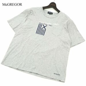 McGREGOR マクレガー 春夏 【NEW YORK 1921 プリント】 半袖 クルーネック カットソー Tシャツ Sz.LL　メンズ 灰 大きい　C3T04211_5#A