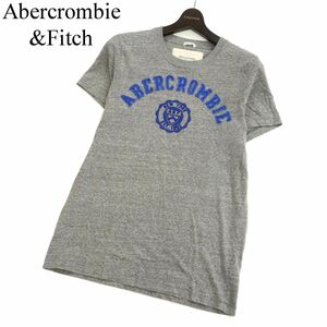 Abercrombie&Fitch アバクロンビー＆フィッチ 春夏 ロゴ刺繍★ ワッペン 半袖 カットソー Tシャツ Sz.L　メンズ グレー　C3T04496_5#D