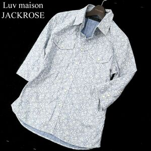 Luv maison JACKROSE ジャックローズ 春夏 7分袖 【花柄 総柄 フラワー】 ワーク シャツ Sz.44　メンズ　C3T04621_5#A