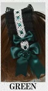  Gothic and Lolita head dress Lolita ribbon [ arrange .. hand . person also easily Gothic and Lolita . comfort is possible!] ( type A: green ribbon )