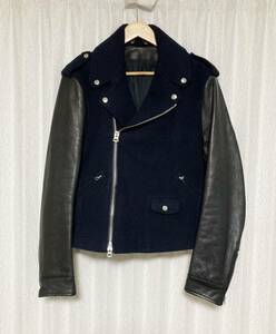 [ACNE STUDIOS] 13AW regular price 131,760 CASSADY cutting processing sleeve leather Double Rider's stadium jumper 50 original leather Acne s Today oz 