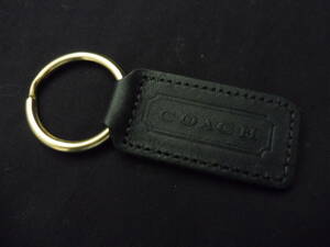 COACH key holder Coach tag leather black group t