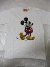 TDS 東京ディズニーシー × BEAMS ビームス ミッキーマウス 半袖Tシャツ XS キラキラ　スパンコール　ビーズ　ラメ_画像1