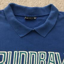 80s 90s USA製 cottontops コットントップス “BUDD BAY CAFE” スウェット ビンテージ SWEAT L相当 ブルー 襟付き 丸首 VINTAGE_画像3