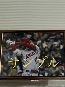 大谷翔平　第7号ホームラン写真　フレームカラーピンクゴールドA4サイズ