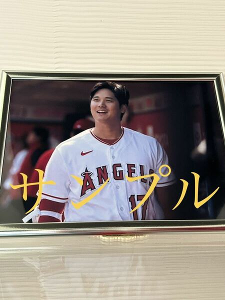 大谷翔平　ベンチでの写真　フレームカラー銀色A4サイズ